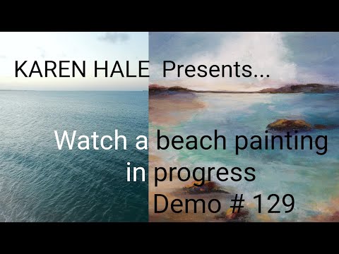 Watch a Beach Painting in Acrylic in Progress  Art Technique   Demo # 129