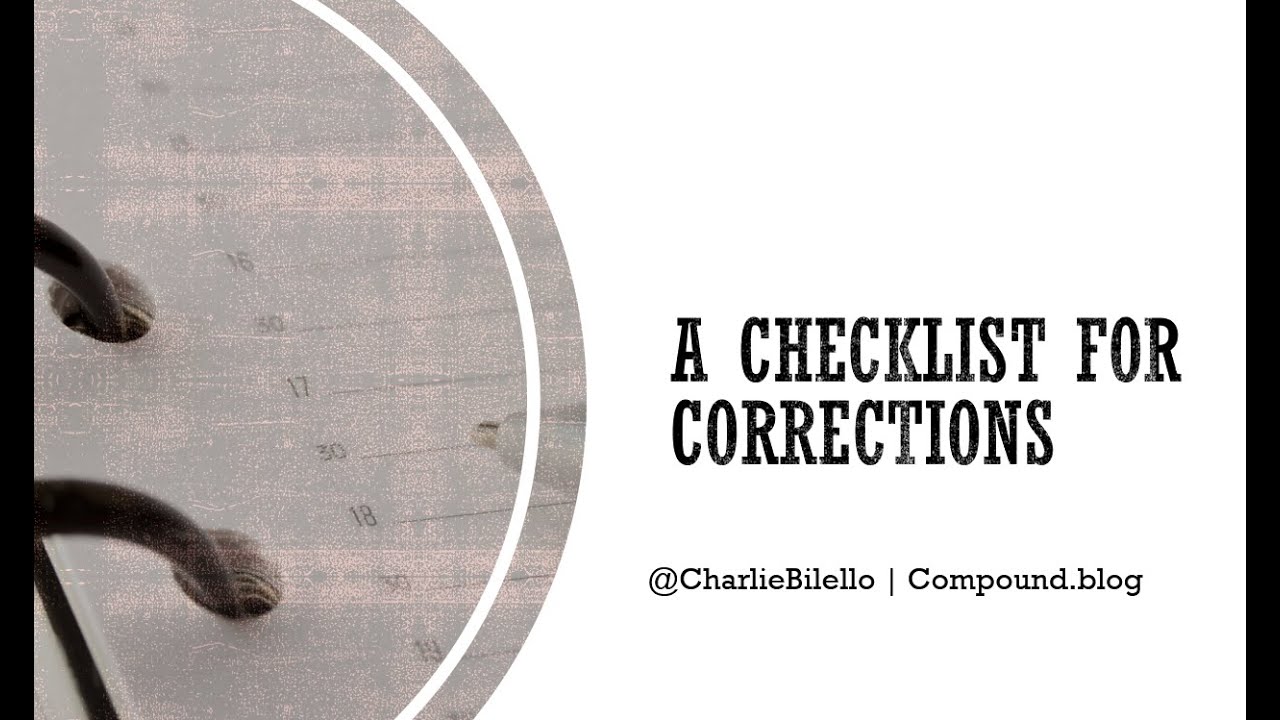 A Checklist for Corrections | Charlie Bilello