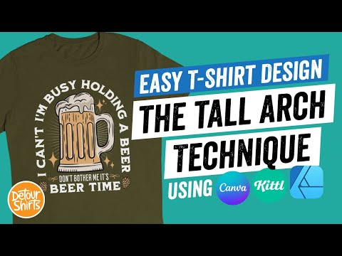 T-Shirt Designs That Sell  – Tall Arch Technique – Easy Shirt Design for Beginners Print on Demand