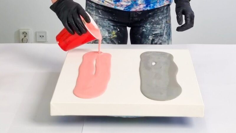 Incredible Acrylic Pour Painting with PINK, GRAY & BLACK / Fluid Art