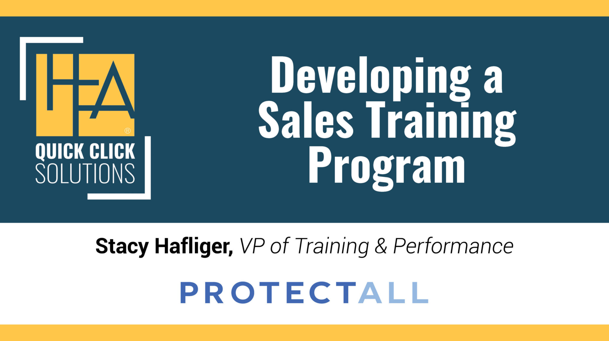 HFA QCS: Developing a Sales Training Program