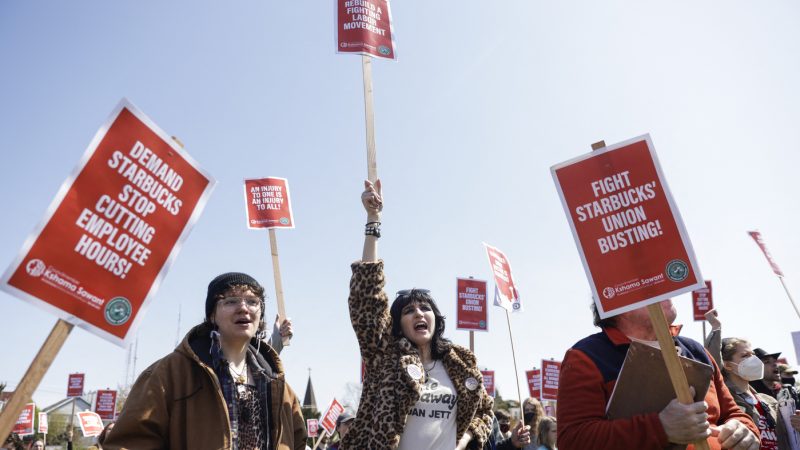 Starbucks workers unionized at record speed, but they fear retaliation now : NPR