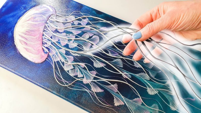 The ULTIMATE Jellyfish Art Technique! MUST WATCH – Acrylic Pouring + Glue Gun | AB Creative Tutorial